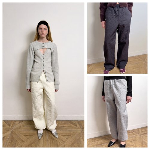 韩国diagonal直邮代购2025秋冬休闲舒适宽松心形百搭收腿纯色长裤