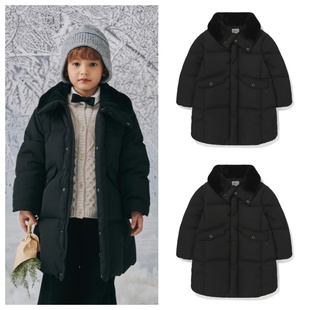 100 休闲鸭绒羽绒服童装 165 2025冬儿童黑色中长款 been韩国代购