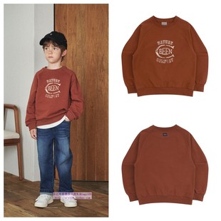 100 T恤童装 165 2024秋春儿童砖棕色套头休闲长袖 been韩国直邮代购
