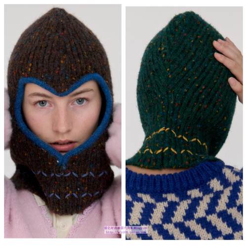 韩国SIENNE直邮代购2024秋冬女休闲保暖心形针织套头帽脖套毛线帽