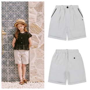 100 童装 165 2025夏儿童象牙白条纹休闲宽松短裤 been韩国直邮代购