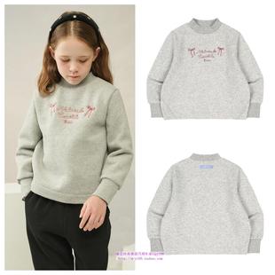 100 T童装 165 2024秋冬儿童灰色拉绒套头休闲长袖 been韩国直邮代购