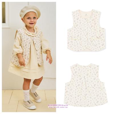 23秋款女童碎花马甲套装