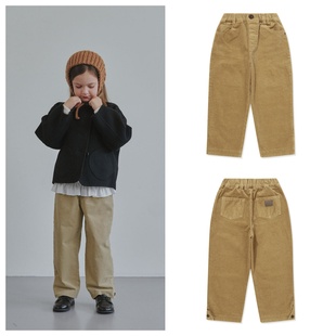 100 童装 165 2025秋春男女儿童米色灯芯绒长裤 been韩国直邮代购