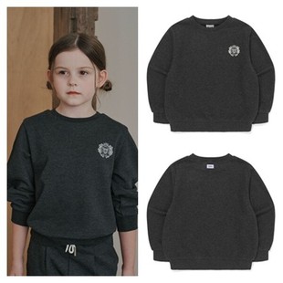 100 T恤童装 165 2025秋春儿童炭灰圆领套头长袖 been韩国直邮代购