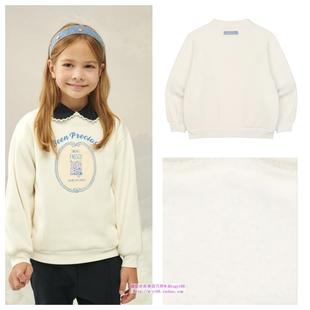 100 T恤童装 165 2024秋冬儿童象牙白加绒套头长袖 been韩国直邮代购