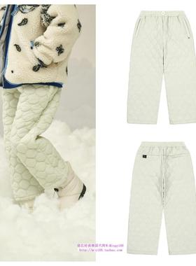 been韩国直邮代购2024秋冬男女童中大童薄荷色夹棉裤童装100-165