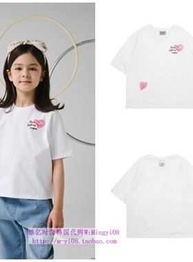 been韩国代购2024春夏儿童白色圆领套头休闲短袖T恤童装110-145