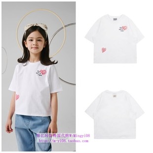110 T恤童装 145 2024春夏儿童白色圆领套头休闲短袖 been韩国代购
