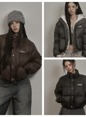 韩国khakipoint直邮代购2025秋冬女装休闲短款时尚棉袄外套上衣