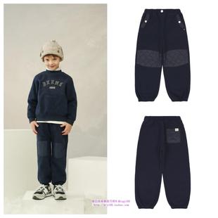 100 童装 165 2024秋冬儿童中大童海军蓝摇粒绒裤 been韩国直邮代购