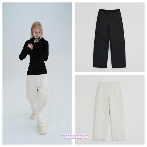 韩国diagonal直邮代购2024秋冬休闲舒适宽松简约百搭心形绗缝长裤