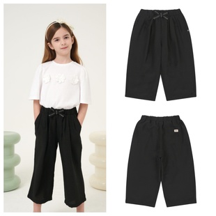 100 童装 165 2025春夏儿童中大童黑色宽松九分裤 been韩国直邮代购