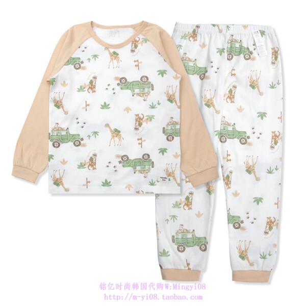 organic mom有机妈妈韩国代购2023春秋儿童汽车薄家居套装110-150