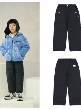 been韩国直邮代购2024秋冬儿童中大童海军蓝夹棉裤子童装100-165