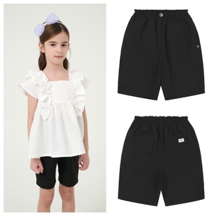 100 been韩国直邮代购 童装 四分裤 165 2025春夏儿童中大童黑色时尚