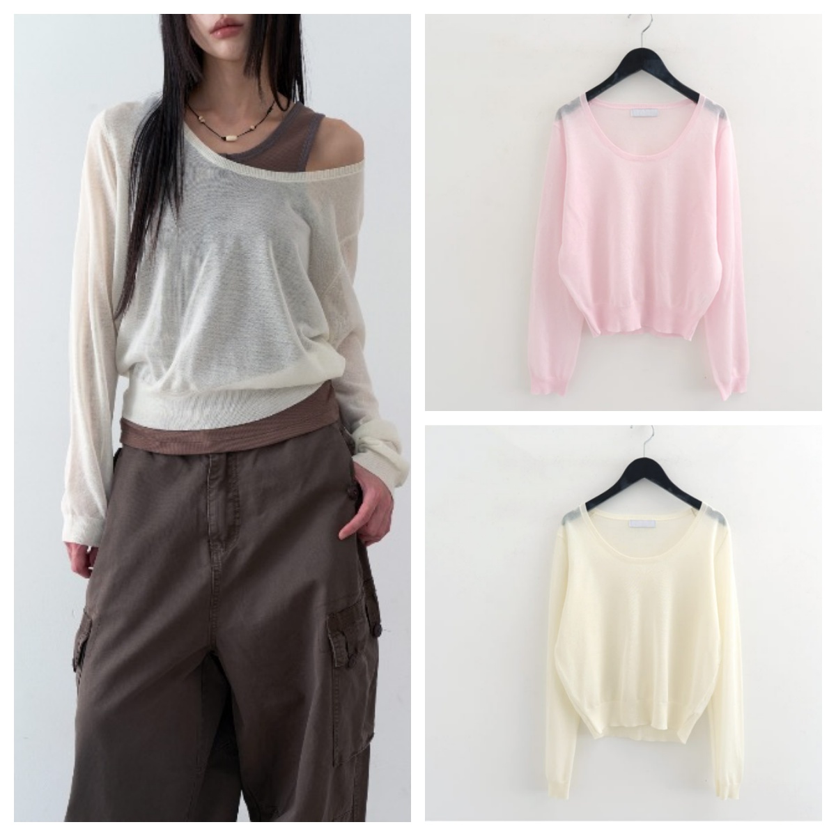 韩国lowear直邮代购2025春秋女装薄款套头针织衫百搭时尚休闲上衣