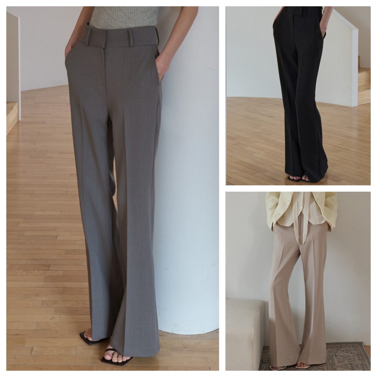 韩国ouie直邮代购2025春夏女装宽松时尚简约显瘦正装裤西裤长裤