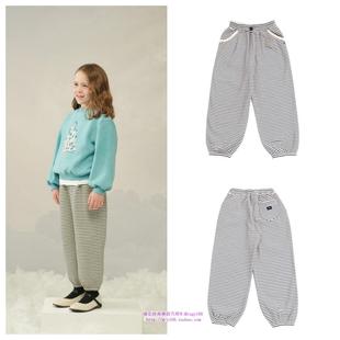 100 童装 165 2024秋冬儿童中大童象牙白条纹裤 been韩国直邮代购