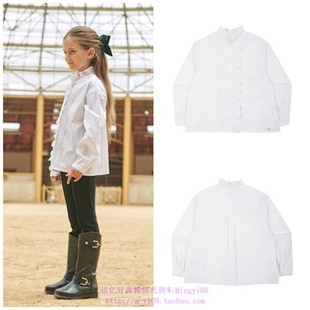 110 been韩国代购 上衣童装 衬衫 155 2023秋春儿童白色立领休闲长袖