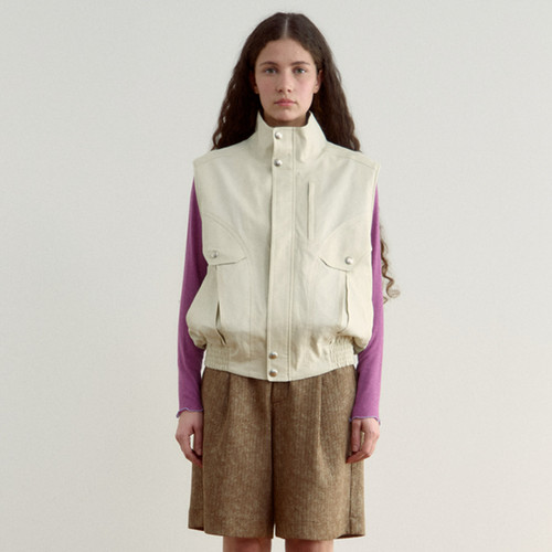 韩国sienne直邮代购2025春秋女装时尚休闲气质立领马甲背心上衣