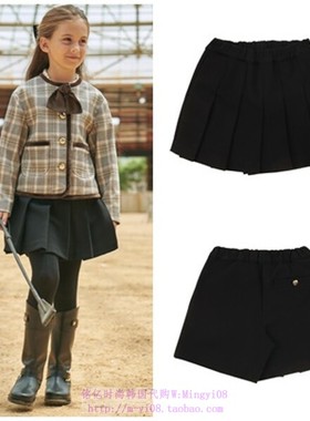 been韩国代购2023秋春儿童中大童黑色时尚短裤洋气童装110-145