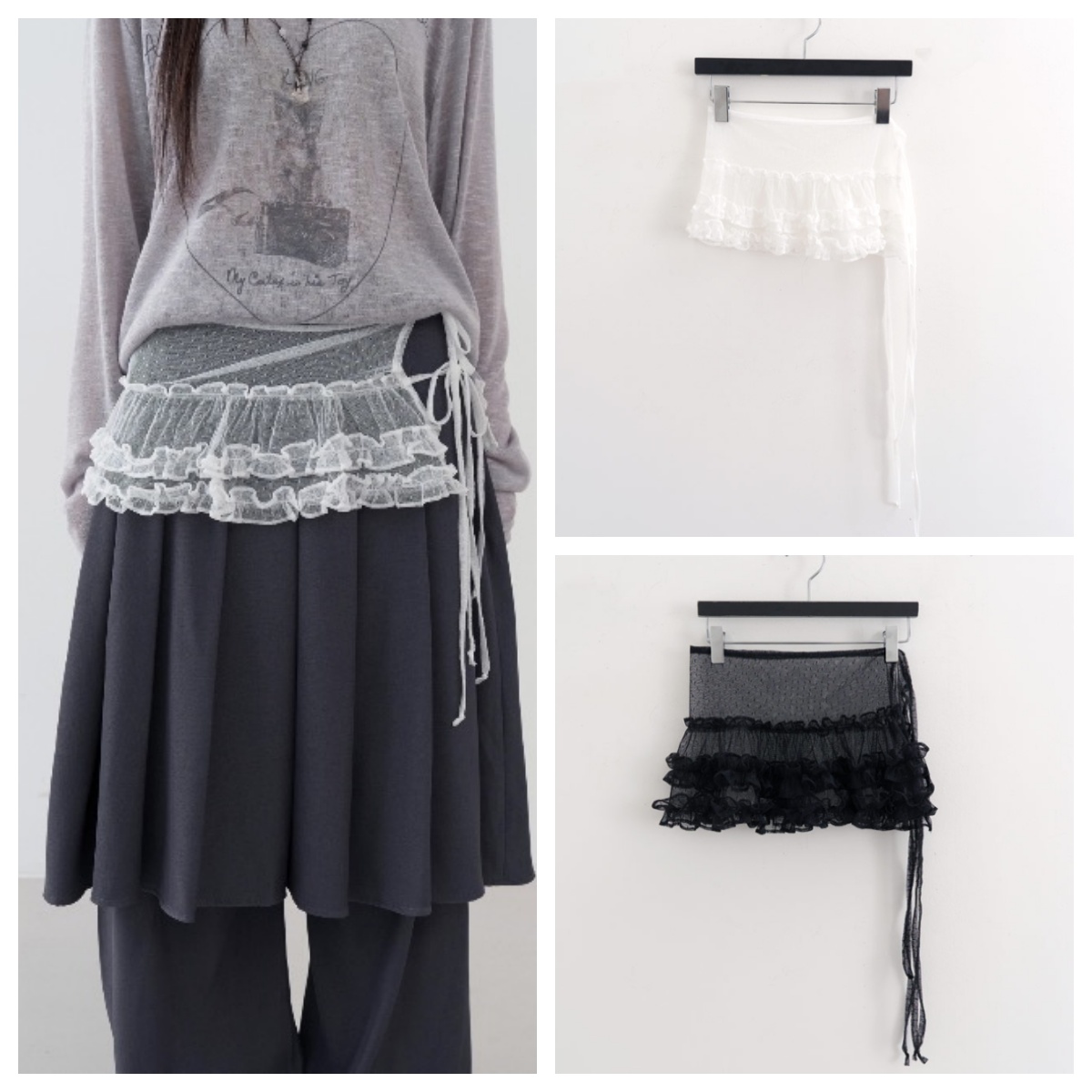 韩国lowear直邮代购2025春秋女装百搭蕾丝洋气A字气质时尚时身裙