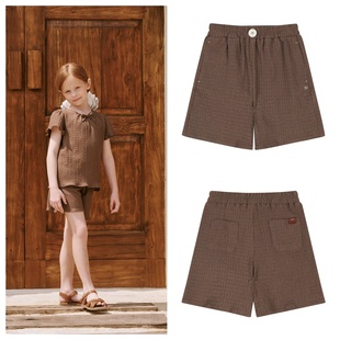100 been韩国直邮代购 童装 休闲宽松短裤 165 2025夏儿童薄棕色时尚