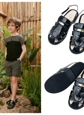been韩国代购2025夏儿童舒适黑色时尚休闲平底凉鞋童鞋180-230