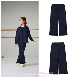 120 童装 been韩国代购 2023秋春儿童中大童海军蓝纯色休闲长裤
