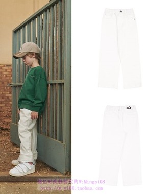 been韩国代购2023秋春儿童中大童白色休闲长裤洋气童装100-155