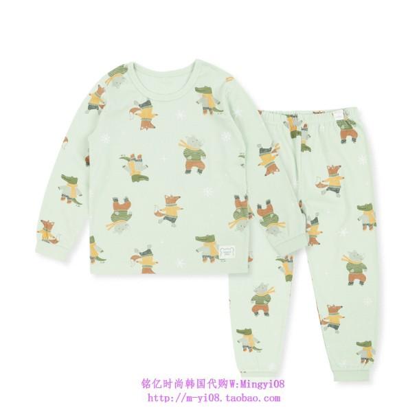 organic mom有机妈妈韩国代购2024春秋儿童卡通家居套装110-150