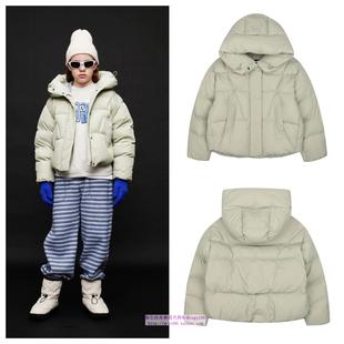175 连帽羽绒服外套130 bluetail韩国代购 2024秋冬儿童浅卡其短款