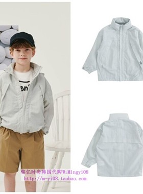 been韩国代购2024春夏儿童灰色连帽休闲风衣长袖外套童装110-165