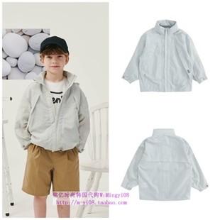 110 外套童装 165 2024春夏儿童灰色连帽休闲风衣长袖 been韩国代购