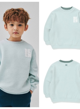 been韩国直邮代购2025秋冬儿童薄荷圆领套头长袖T恤童装100-165