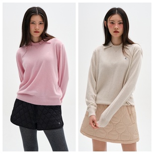 纯色长袖 百搭翻领针织衫 上衣 2023秋冬女时尚 韩国clove直邮代购