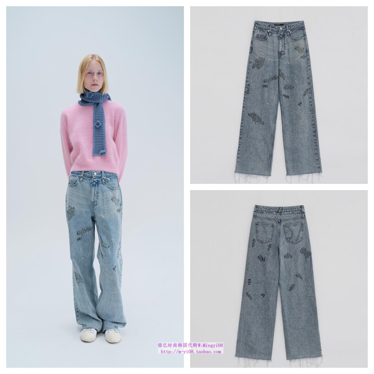 小熊女装2024年新款高腰直筒裤