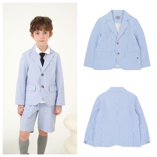 100 been韩国代购 外套童装 西装 165 2025春秋儿童蓝色条纹休闲长袖
