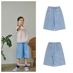 110 been韩国代购 童装 休闲阔腿裤 165 2024夏儿童中大童天蓝薄款