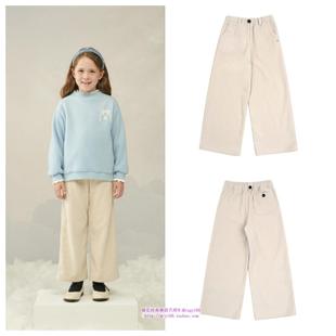 100 童装 165 2024秋冬儿童中大童象牙白罗纹长裤 been韩国直邮代购