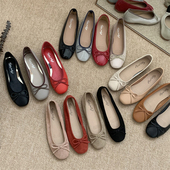 蝴蝶结方头浅口单鞋 舒适开车孕妇四季 女平底瓢鞋 平跟软底芭蕾婚鞋