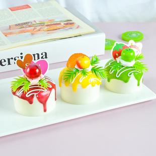 抖音直播同款 饰 仿真水果蛋糕面包冰箱贴仿真法式 圆面包家居装