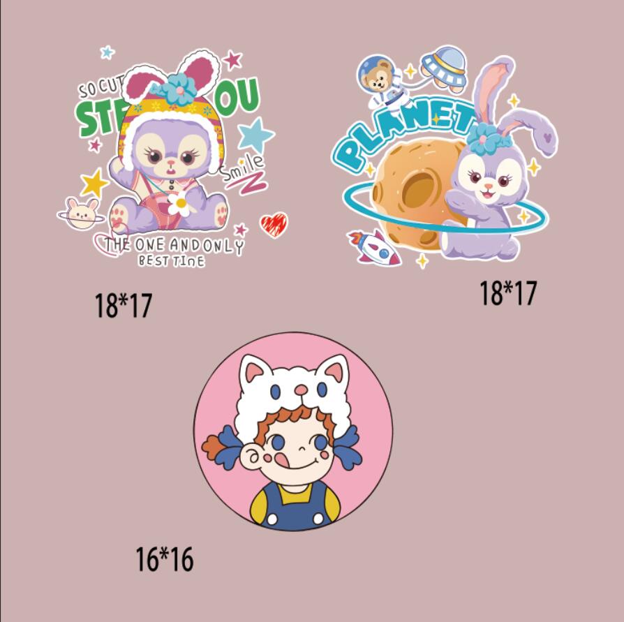 可爱卡通星黛露童装衣服兔子印花装饰贴过粉胶印热转印烫画贴a级