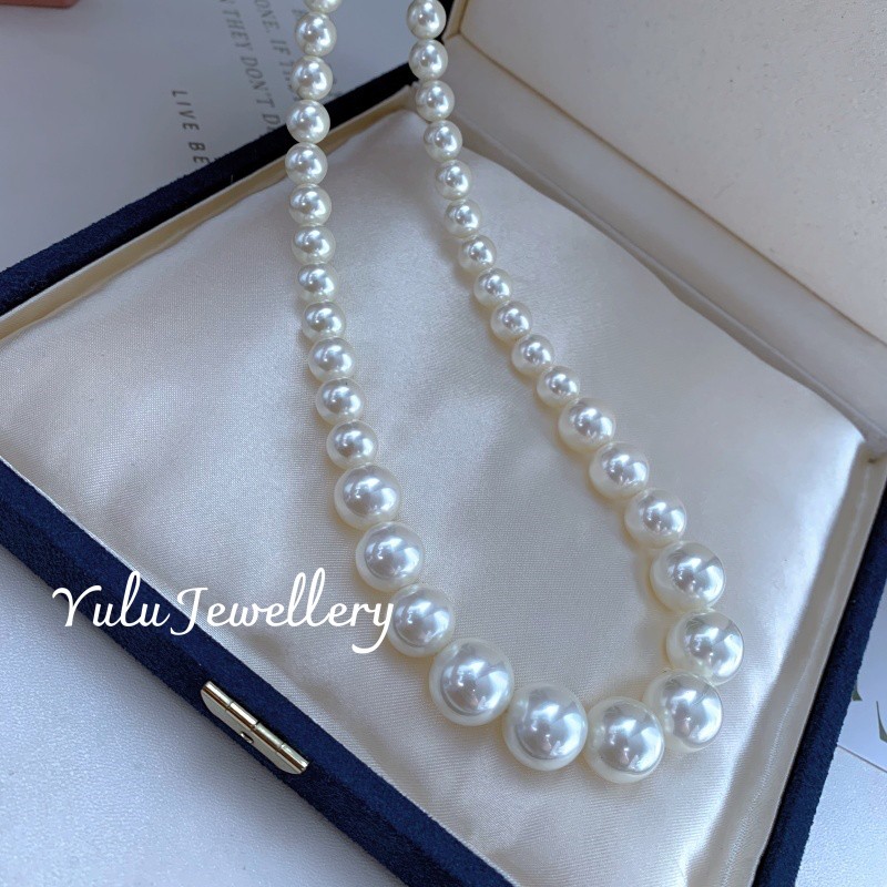 干枯玫瑰奶油金色大小渐变项链