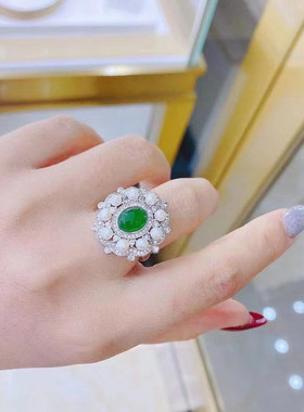 淡水迷你扁圆珍珠纯银女锆石戒指