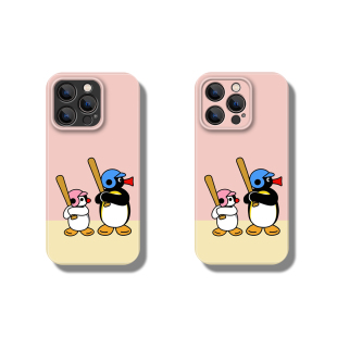 可爱pingu企鹅打棒球适用苹果15promax手机壳iPhone14少女13菲林硬壳12保护套XR华为mate荣耀oppo小米vivo