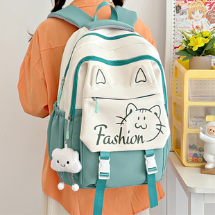 书包女新款高颜值大容量初中生专用背包高中大学生休闲电脑双肩包