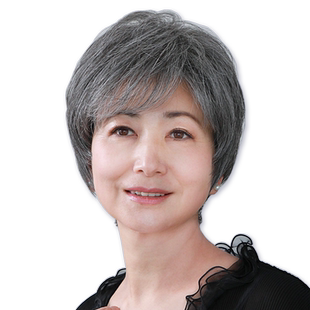 老年假发女花白色灰白色奶奶假发老太太全头整顶真发假发套白发