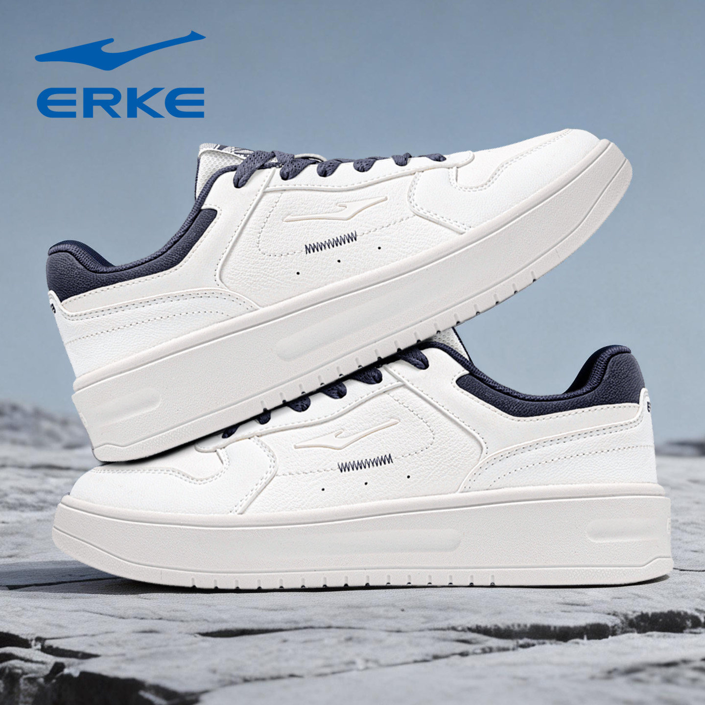 鸿星尔克板鞋男鞋2026新款春季透气白色休闲鞋学生厚底百搭运动鞋,运动鞋new,板鞋,淘宝优惠券,粉丝福利购,淘宝优惠卷